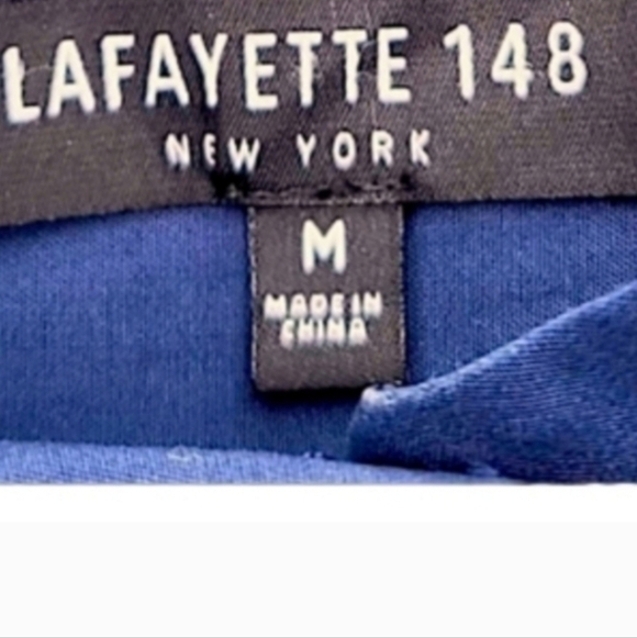 LAFAYETTE 148 NEW YORK, RICH ROYAL BLUE SHORT SLEEVE BUTTON DOWN SHIRT SIZE MED - Picture 2 of 6
